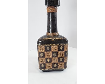 Vintage italienische Hand punziert Leder Dekanter Florentiner Regency Bar Flasche