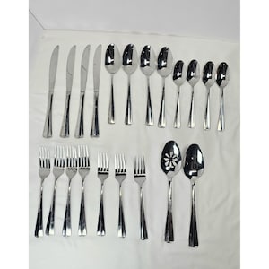 Wallace Sadie 21-delige bestekset roestvrij zilverwerk vorken messen lepels