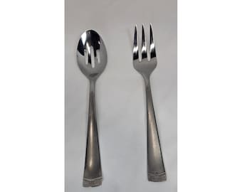Cambridge Gratitude Serving Spoon Fork Set Satin Glossy Stainless Steel