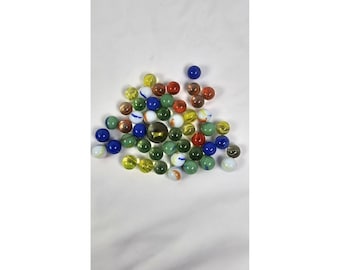 Lot von 40 Vintage Glasmurmeln Katzenaugen Swirl Shooter Mischfarben Spielzeug