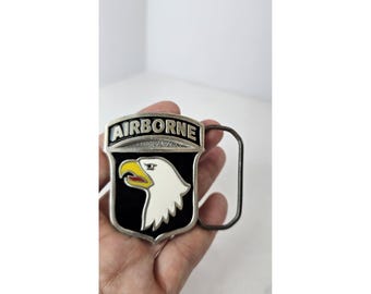 Vintage 1986 101st Airborne Screaming Eagles Belt Buckle Military USA