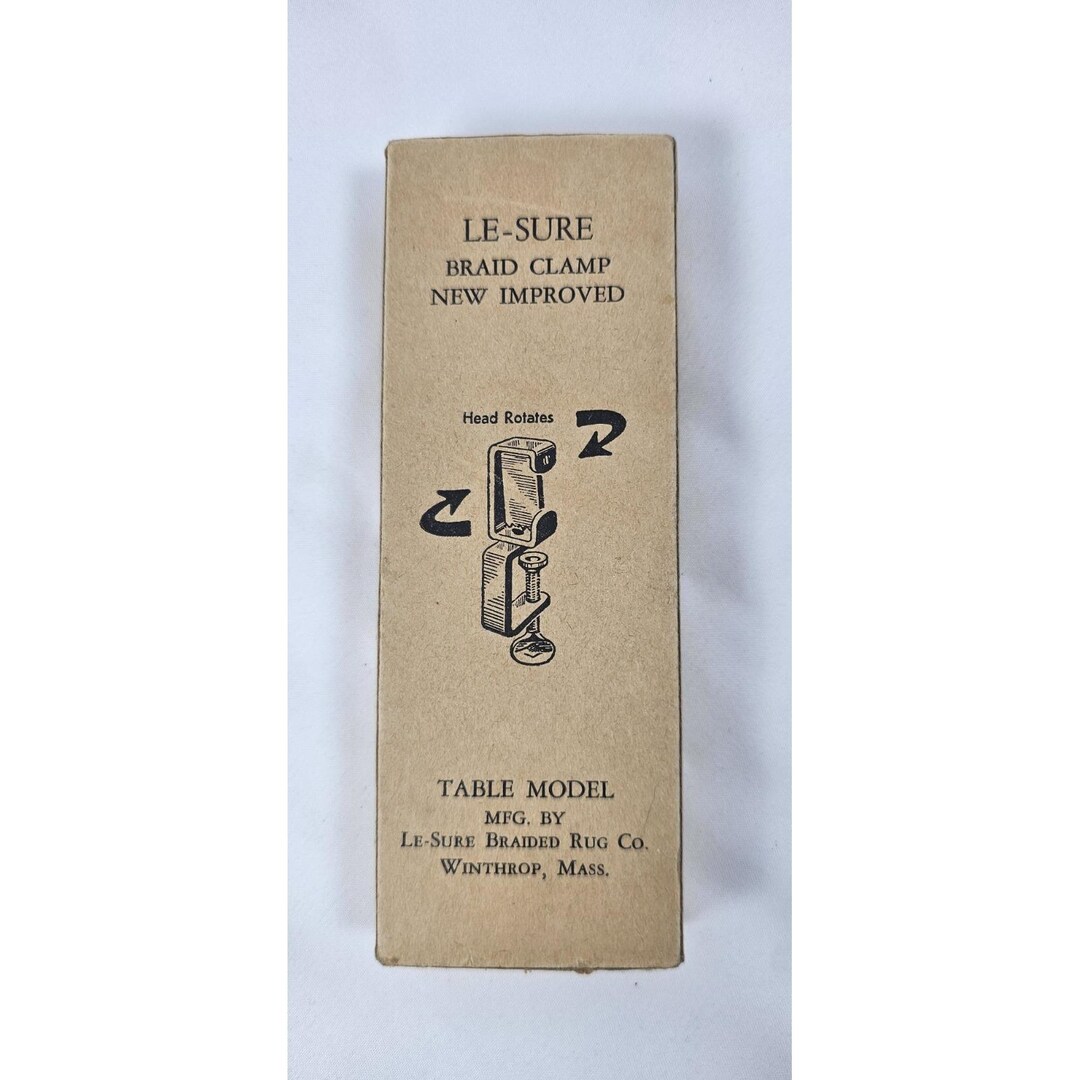 Vintage LE- SURE Braid-aid Rug Braiding Braid Clamp Original Box ...