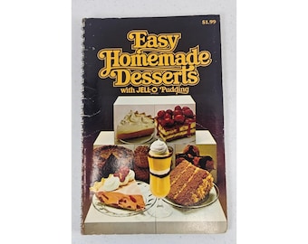 Vintage JELL-O Pudding Easy Homemade Desserts Cookbook 1979 Spiral Recipe Book