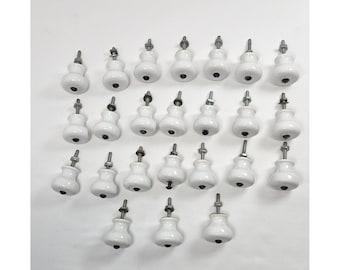 Vintage weiße Porzellan Schrank Knäufe Japan Schublade Pull Schraube Verkauft In Lots Von 6
