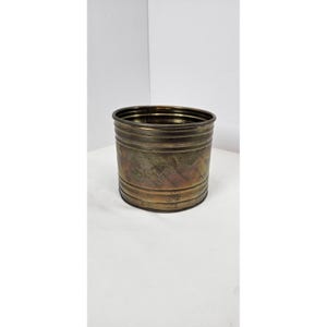 Cache pot de jardinière vintage en laiton massif fabriqué en Inde patiné rustique