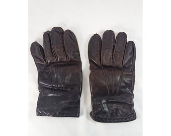 Vintage Sears Lederhandschuhe Herren Medium dünne gefüttert braun Winter