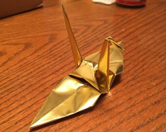 Gold Origami Paper Cranes - 100