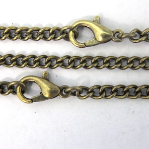 Antique Brass Curb Chain 3 MM Plated Lot Wholesale Necklace Bulk