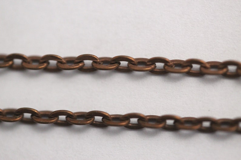 Antique Copper 2 MM Flat Cable Chains Plated Wholesale Lot - Etsy