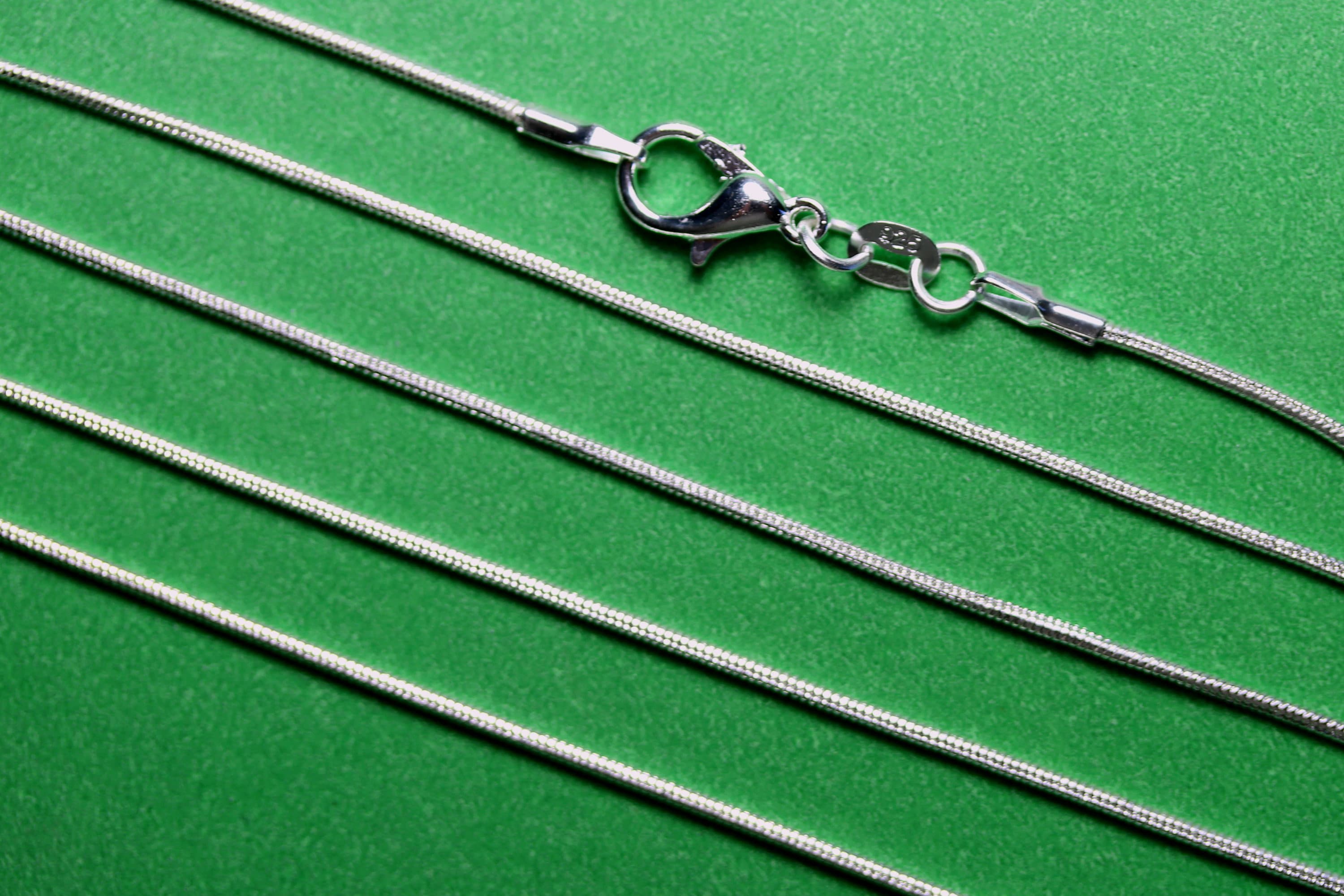 Vintage Sterling Silver Snake Necklace Detailed - Ruby Lane