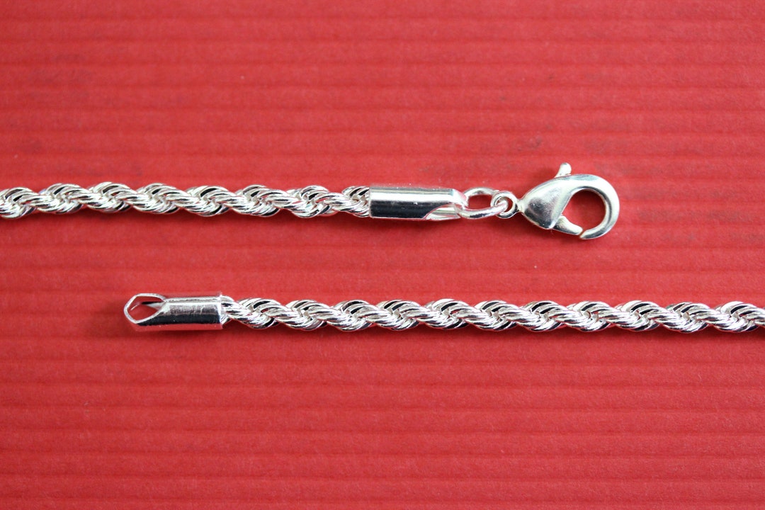French Rope Chain Silver Plated 3 MM Necklace Wholesale Lot Bulk Etsy