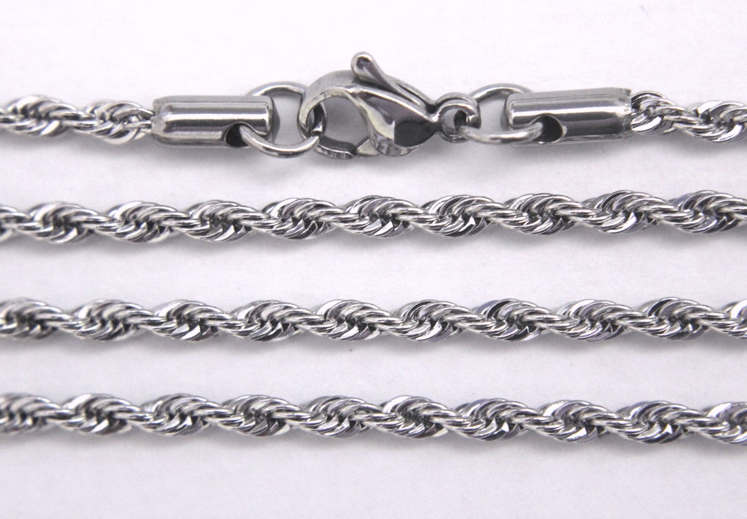 French Rope Style Chain French Rope 3 MM Chain Stainless Steel Necklace Wholesale Lot Bulk - Etsy