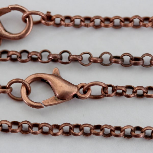 Antique Copper Plated Rolo Chains Wholesale Necklace Lot Bulk