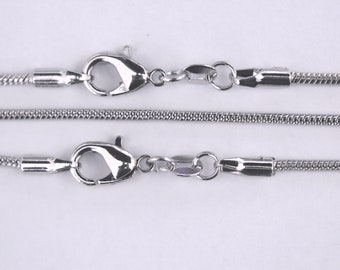 Antique Silver Plated Snake Chains 2 mm Wholesale Lot Bulk Necklace USA Seller