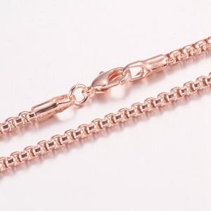 Half Round Box Rose Gold Plated Chain Sparkling 2.5 MM Wholesale Lot Bulk