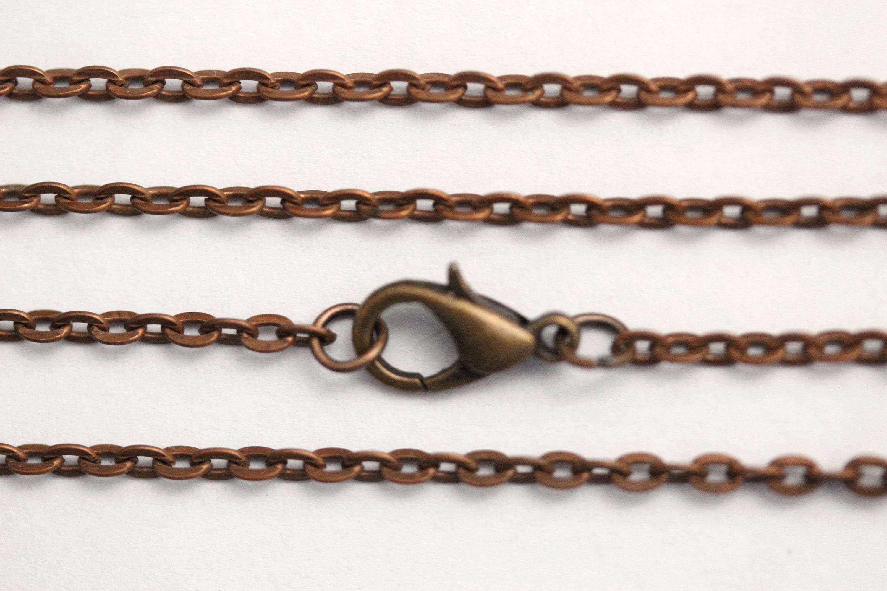 Antique Copper 2 MM Flat Cable Chains Plated Wholesale Lot Bulk Necklace USA Seller