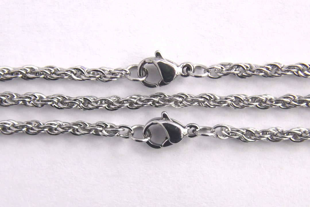 Double Stack Rope Chains Double Rope 2.3 MM Chain Stainless Steel Necklace Wholesale Lot Bulk - Etsy