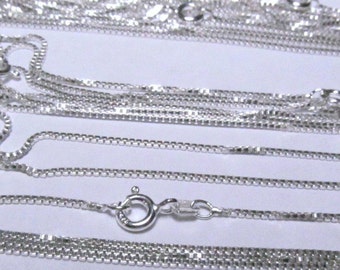 Sterling Silver Box Chain 1 MM Necklace WHOLESALE Lot 14 - 30 Inch Bulk Lot