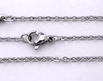 Stainless Steel Flat Cable Link Chain Wholesale Necklace Bulk 2 MM