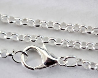 Silver Plated Rolo Chain Necklace Lot Wholesale