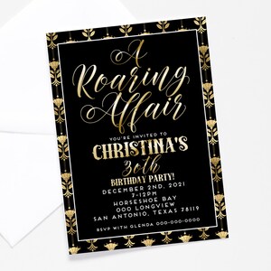 Roaring &#39;20s Invitation-Old Hollywood Invitation-Great Gatsby Birthday Invitation-Flirty and Thirty; Forty; Fift Invitation- Harlem Nights