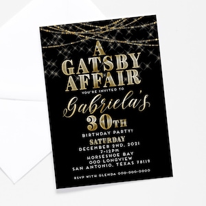 Roaring '20s Invitation-Art Deco Invitation-Great Gatsby Birthday Invitation-Flirty and Thirty; Forty; Fifty etc. Invitation- Roaring 20s