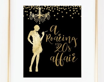 A Roaring 20s Affair-Gatsby Print-Gatsby Printable-Art Deco Print-5x7-8x10-16x20 Gatsby Party Decor-Gatsby Theme Table Decorations-1920s