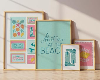 Coastal Gallery Wall Art Set, Beach House Decor, Seaside Prints (Digital Download)