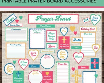 Printable Prayer Board Kit, Bible Verse, Scripture Wall Art (Digital Download)