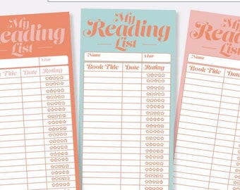 Reading Log, Book Tracker Printable, Book Lover Mood Chart, Journal Bookmark, Record Reviews, Digital