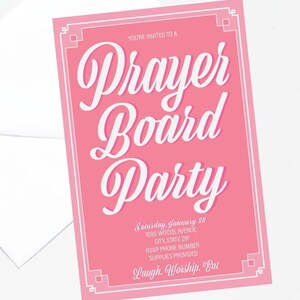 Invitation à une fête avec tableau de prière-Tableau de visualisation-Kit de tableau de prière-Tableau de visualisation Manifest Vision-Cartes de prière-Tableau d'humeur inviter