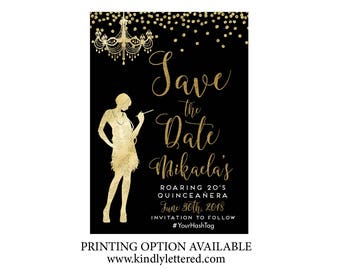 art deco save date etsy