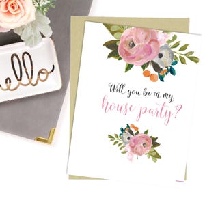 House Party Card-Will You Be In My House Party Cards-File digitale-5x7-Download immediato-Wedding Party Card-Wedding Party Card-Biglietti di nozze