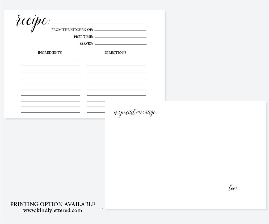 Wedding Recipe Cards-bridal Recipe Cards-bridal Shower - Etsy