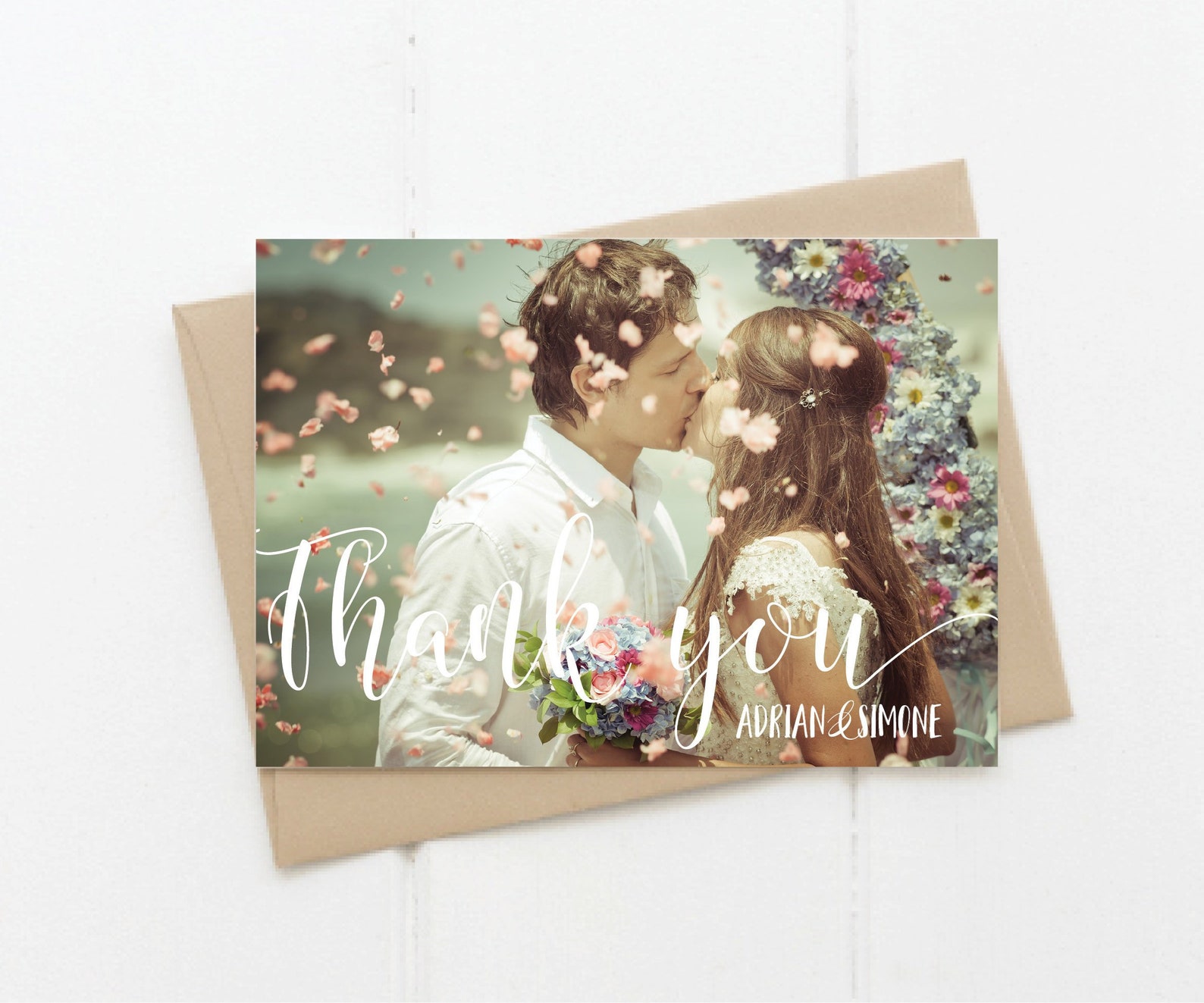 Wedding Thank You Cardsdigital Fileprintable Wedding Photo Etsy