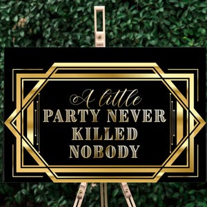 Great Gatsby Welcome Sign-Roaring 20s Welcome Sign-Gatsby Party Favors-Gatsby Party Decor-Harlem Nights-Jazz Era Welcome Sign-Gatsby Bday