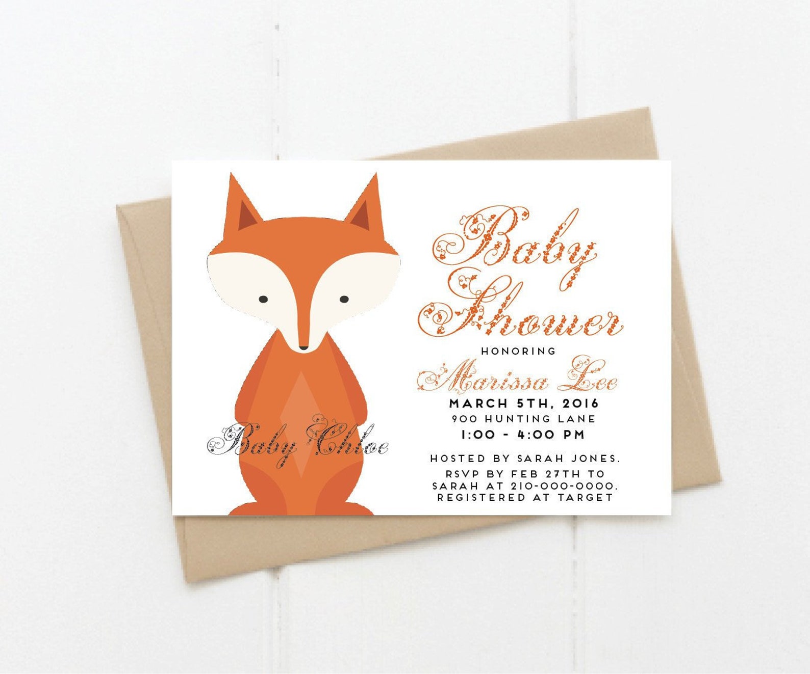 Woodlands Baby Shower Invitationbaby Shower Invitationred Etsy