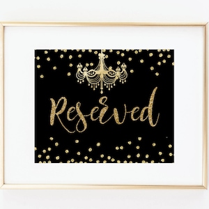 Roaring &#39;20s Reserved Sign-Art Deco Reserved Sign-Great Gatsby Reserved Sign-Great Gatsby Sign- Roaring 20s Table Sign-Great Gatsby Wedding