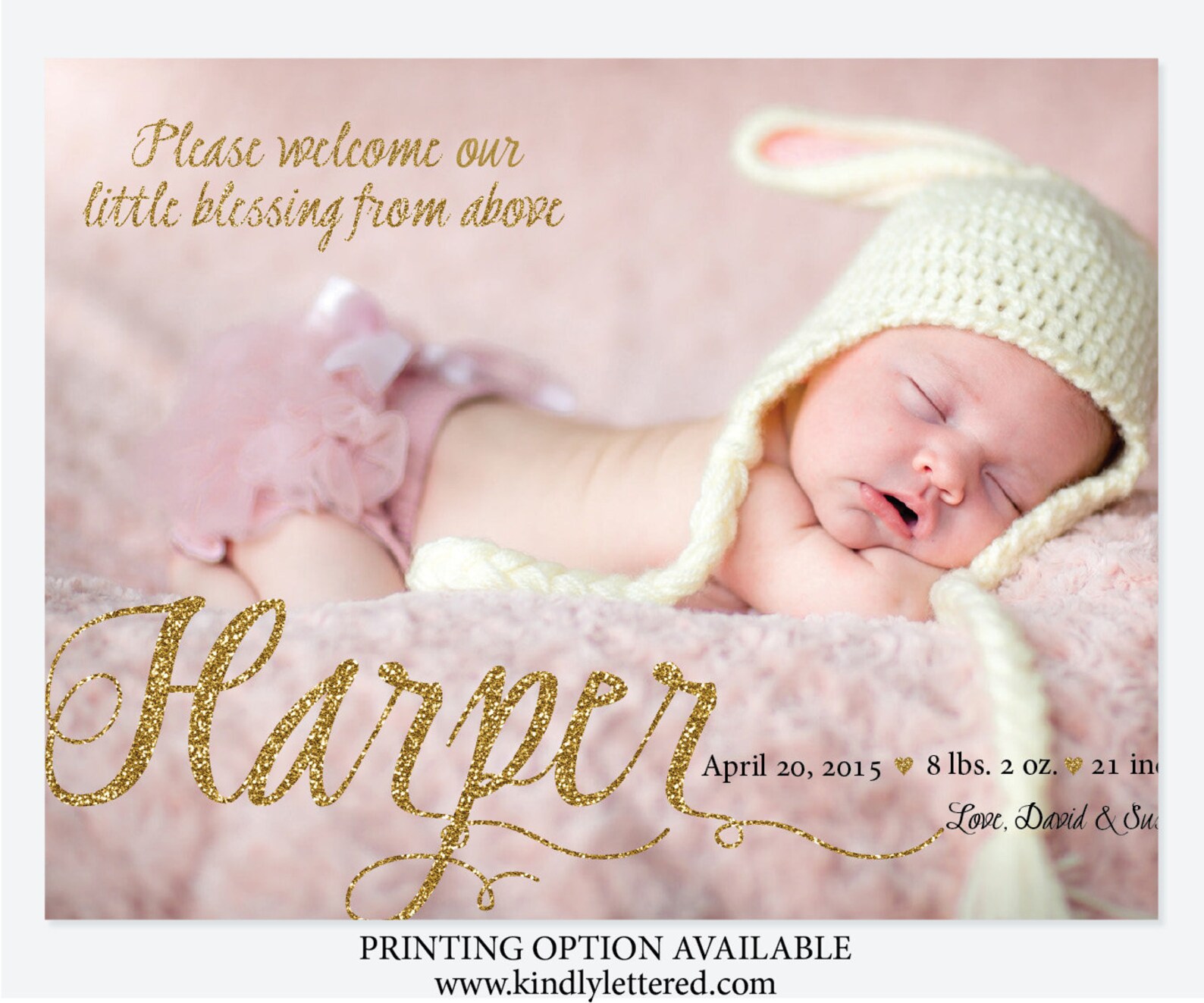 Newborn Announcement Cardreligious Birth Announcement Etsy