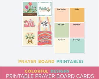 Prayer Board Kit, Christian Art & Message Cards, Digital Download, Bible Verse, Sunday School Activity