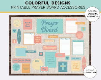 Coastal Cowgirl Prayer Board Kit, Christian Vision Board (Digital Download)