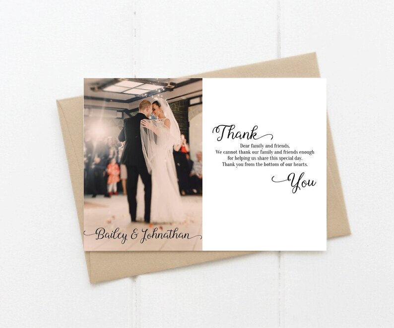 Wedding Thank You Carddigital Bridal Thank You Carddigital Etsy