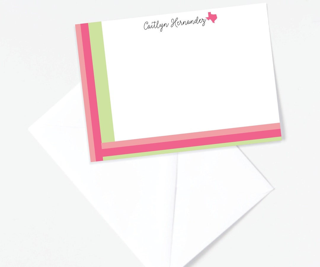 Personalized Stationerybright Note Cardspersonalized Note Etsy