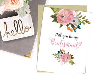 Bridesmaid Cards-Will You Be My Bridesmaid Cards-Digital File-5x7-Instant Download-Wedding Party Card-Wedding Party Card-Wedding Cards