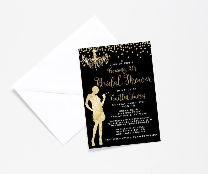 Bridal Shower Roaring '20s Invitationart Deco Etsy