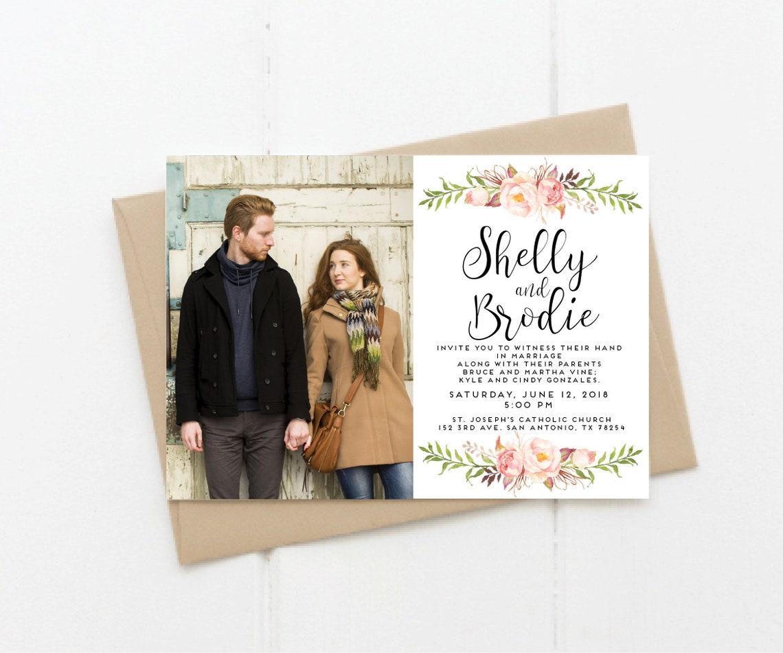 Wedding Invitationdigital Filephoto Carddigital Etsy