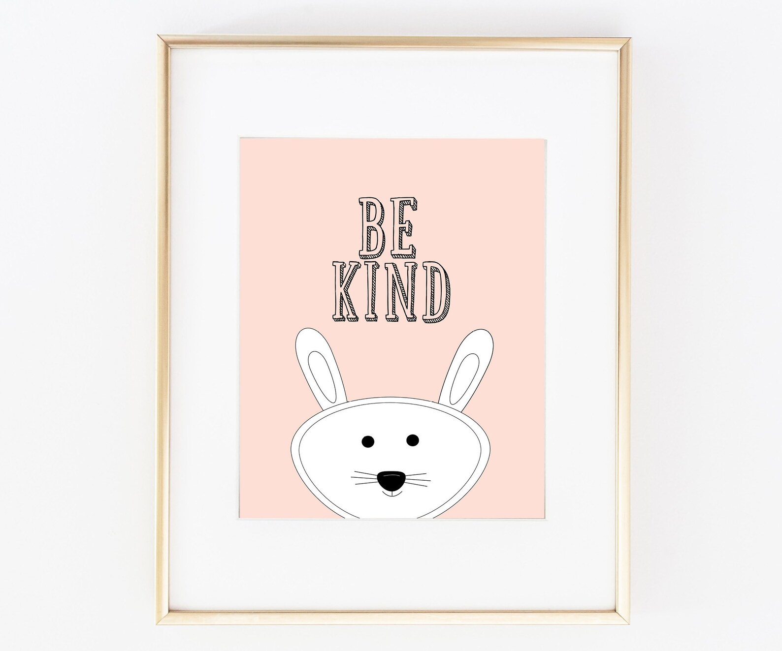 Bunny Print-nursery Print-be Kind Print-animal Print-wall Decor-nursery ...