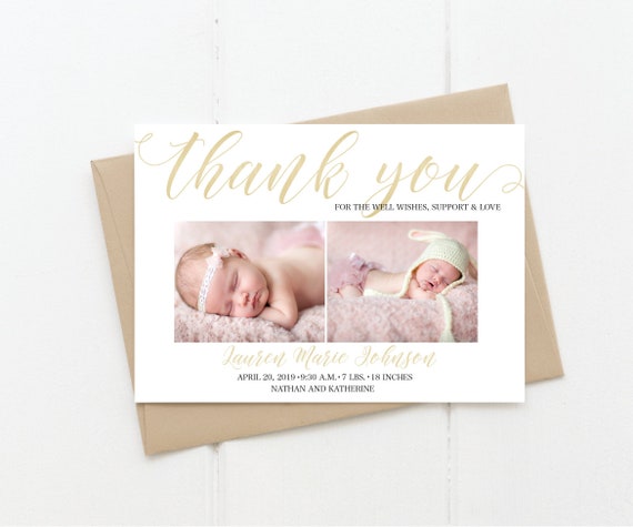 thank you birth announcement