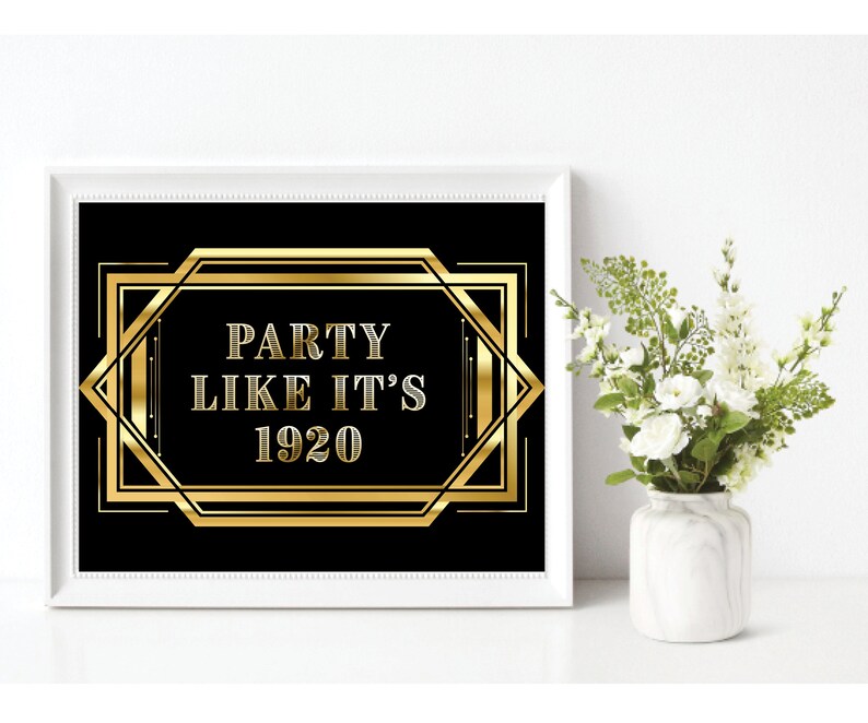 Gatsby Welcome Signs-roaring 1920s Table Print-gatsby Party Decor-art ...