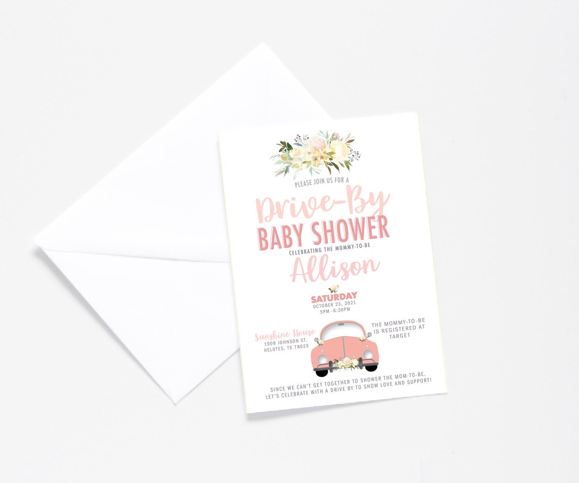 Driveby Baby Shower Signdrive Thru Baby Shower Signyard Etsy